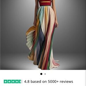 Multicolor Striped Maxi Dress
